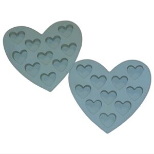 Set of 2 Gray Silicone Heart Shaped Molds Ice Cube Mold Candy Hearts Shape Trays